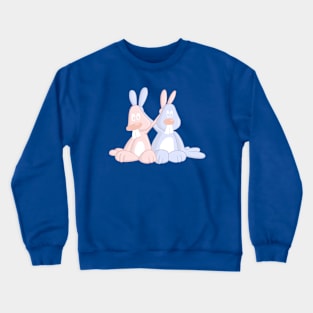 Victory Peace Rabbits Pink & Blue Crewneck Sweatshirt